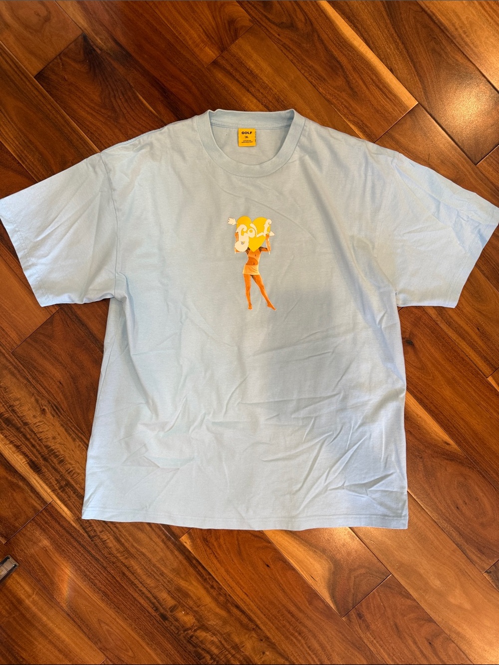 Golf Wang Light Blue Tee with Yellow & Orange Character